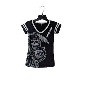 Sons Of Anarchy Black Reaper V-neck T-shirt